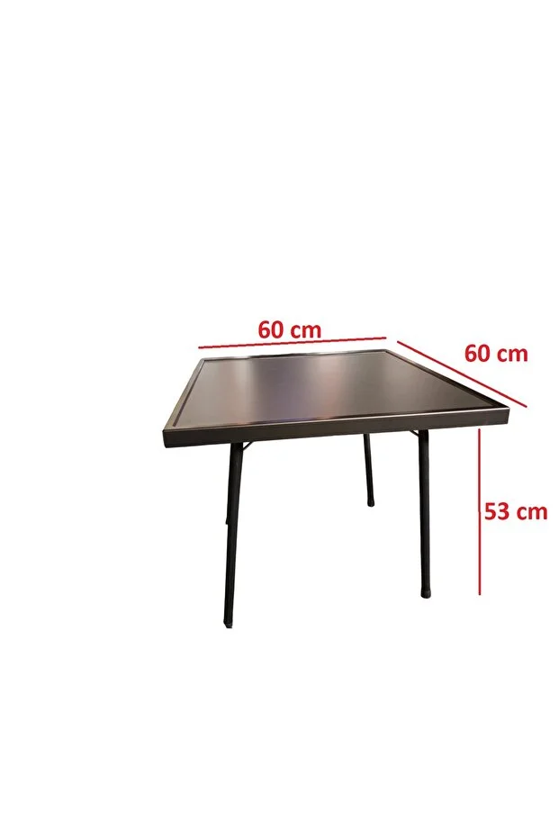 60x60 Cm Gri Katlanır Masa Balkon Bahçe Kamp Masası Piknik Masası